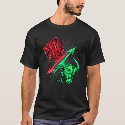 Beer Vs. Bull Stock Chart Analysis Cryptocurrency T-shirt (Voorkant)