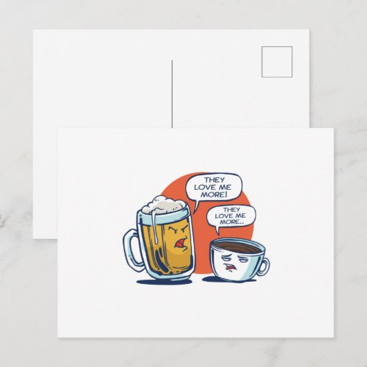 Beer Vs Coffee Briefkaart (Voorkant / Achterkant)