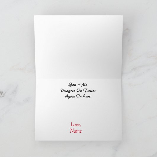 Beer vs. Wine Romantic Card Kaart (Binnen)