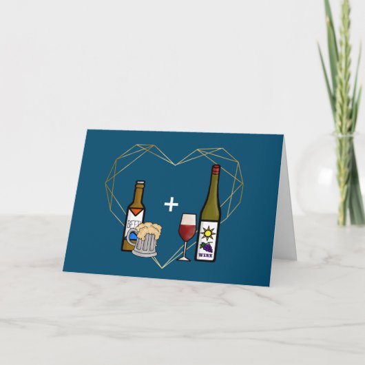 Beer vs. Wine Romantic Card Kaart (Voorkant)