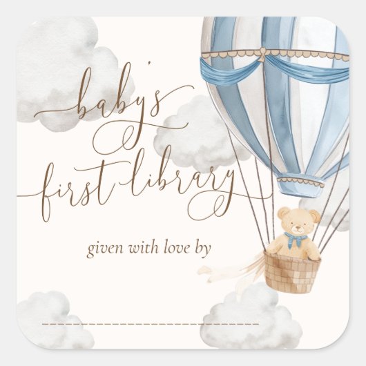 Beer wacht op beren Eerste bibliotheekbladwijzer Vierkante Sticker (Voorkant)