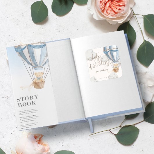 Beer wacht op beren Eerste bibliotheekbladwijzer Vierkante Sticker