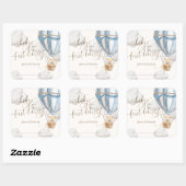 Beer wacht op teddybeer Eerste bibliotheek ex-libr Vierkante Sticker (Vel)