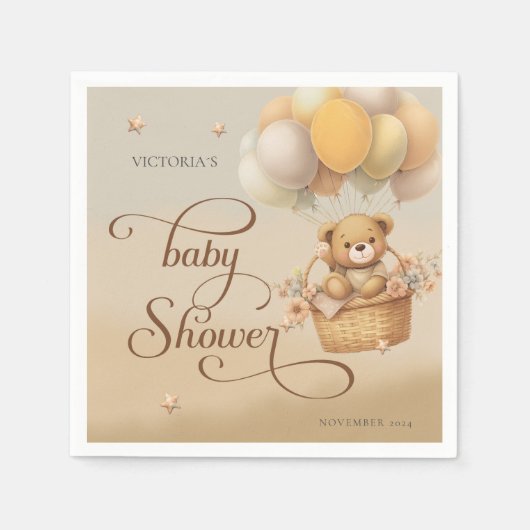 Beer wachten baby shower papier servet (Voorkant)