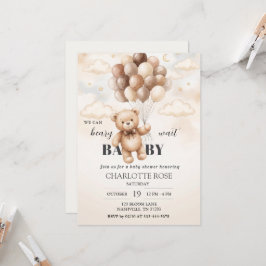 Beer wachten berenknuffel baby shower uitnodigings kaart