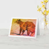 Beer Walking Away Waterverf beroemd gemaakt door E Kaart (Gele Bloem)