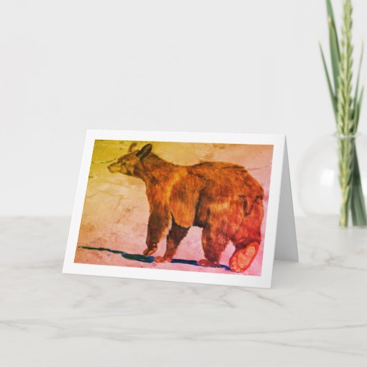 Beer Walking Away Waterverf beroemd gemaakt door E Kaart (Voorkant)