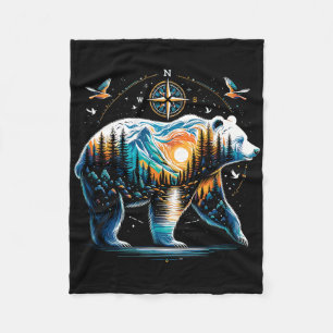 Beer Wandelen Grizzly Beer Kamperen Kampeerder Fleece Deken
