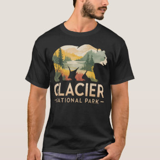 Beer Wandelen Kamperen Montana Nationaal Park Vint T-shirt