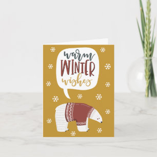 Beer Warm Wishes kerstKaart Bedankkaart