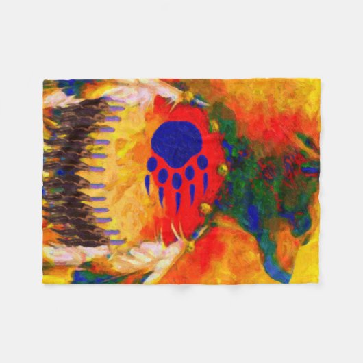 Beer Warrior Native American Fleece Blanket (Voorkant (Horizontaal))