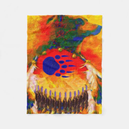 Beer Warrior Native American Fleece Blanket (Voorkant)