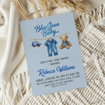 Beer waslijn blauw Jean Baby Denim Baby shower