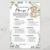 Beer Wat is er op je Baby shower spelkaart? Flyer (Voorkant)