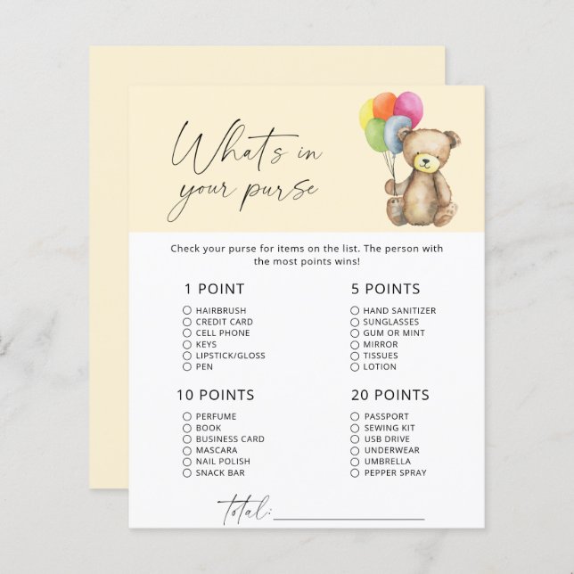 Beer - Wat zit er in je handtas? (Voorkant / Achterkant)