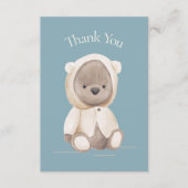 Beer Waterverf blauw Baby shower Bedankkaart (Voorkant)