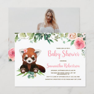 Beer Waterverf Blush roze Baby shower Uitnodiging Briefkaart