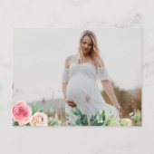 Beer Waterverf Blush roze Baby shower Uitnodiging Briefkaart (Achterkant)