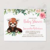 Beer Waterverf Blush roze Baby shower Uitnodiging Briefkaart (Voorkant)