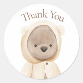 Beer Waterverf Eenvoudig Baby shower bedankt Ronde Sticker (Voorkant)