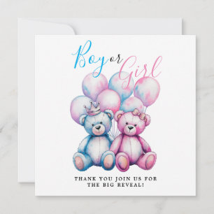 Beer Waterverf Gender Reveal Party Boy of Girl Bedankkaart