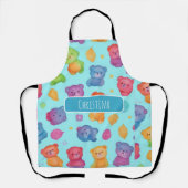 Beer Waterverf Kleurrijk Gepersonaliseerd Patroon Schort (Voorkant)