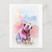 Beer Waterverf Portret 2 Briefkaart (Voorkant)