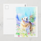 Beer Waterverf Portret 5 Briefkaart (Voorkant / Achterkant)