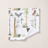 Beer Waterverf Wildlife Woodland Forest Animals Bad Handdoek (Wasdoekje)