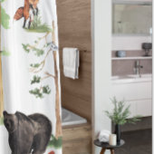 Beer Waterverf Wildlife Woodland Forest Animals Douchegordijn