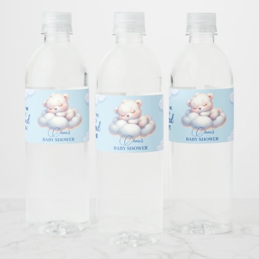 Beer We zijn op cloud negen Baby shower Waterfles Etiket (Flessen)