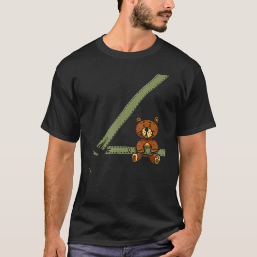 Beer Wearing Seat Belt Veiligheid Kinder kinderen T-shirt (Voorkant)