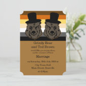 Beer Wedding Invitation for Gay Mannen Kaart (Staand voorkant)