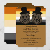 Beer Wedding Invitation for Gay Mannen Kaart (Voorkant / Achterkant)