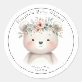 Beer welp Baby shower dank u voor Ronde Sticker (Voorkant)