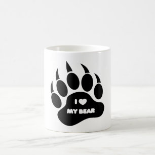 Beer / Welp mok I Heart mijn Beer in The Paw - Mok