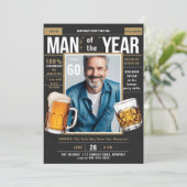 Beer Whiskey Magazine Grappige Mannen Verjaardagsf Kaart (Staand voorkant)