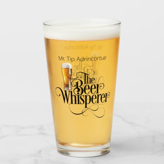 Beer Whisperer (gepersonaliseerd) glas (Voorkant gevuld)