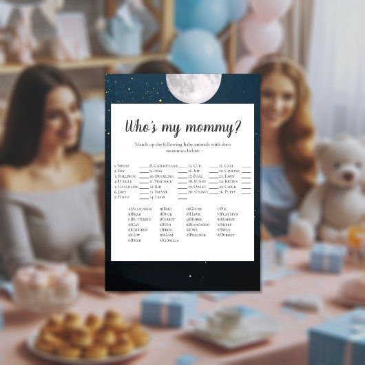 Beer Wie Is Mijn Moedertje Baby Shower Spel Kaart