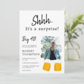 Beer wijst witte foto verrassing veertig jaar kaart (Staand voorkant)