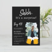 Beer wijst zwarte foto verrassing veertig jaar kaart (Staand voorkant)