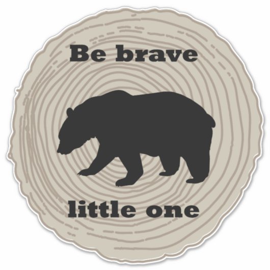 Beer Wilde Dier Wees Dapper Kleine Kinderkamer Sticker (Voorkant)