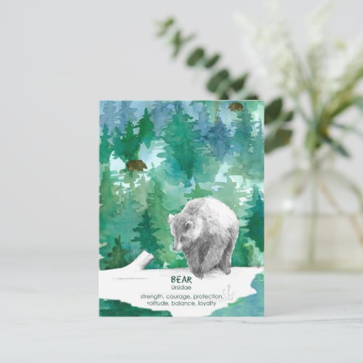 Beer Wildlife Forest Strength Stimulering Briefkaart (Staand voorkant)