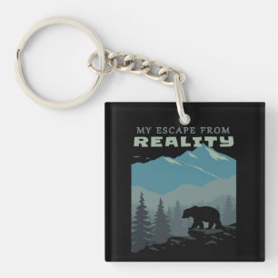 Beer Wildlife Mountains ontsnappen aan de realitei Sleutelhanger