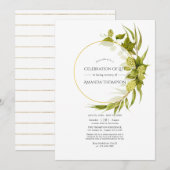 Beer Willow en Gold Geometric Celebration of Life Kaart (Voorkant / Achterkant)