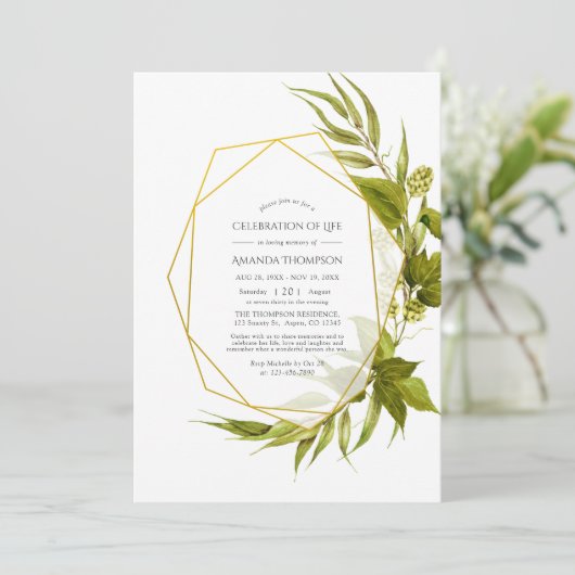 Beer Willow Geometric Celebration of Life Kaart (Staand voorkant)