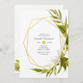 Beer Willow Green en Gold Geometric Vrijgezellenfe Kaart