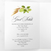 Beer Willow Green en Gold Geometric Wedding Drieluik Uitnodiging (Binnenzijde eerst)