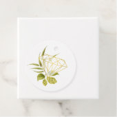 Beer Willow Greenery en Gold Geometric Diamond Bedankjes Labels (In situ)