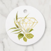 Beer Willow Greenery en Gold Geometric Diamond Bedankjes Labels (Voorkant)